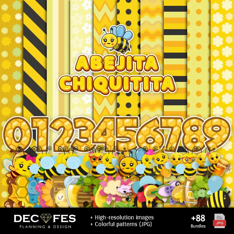 Números Temáticos | Scrapbook Abejitas - Disegni stampabili per manualitÃ