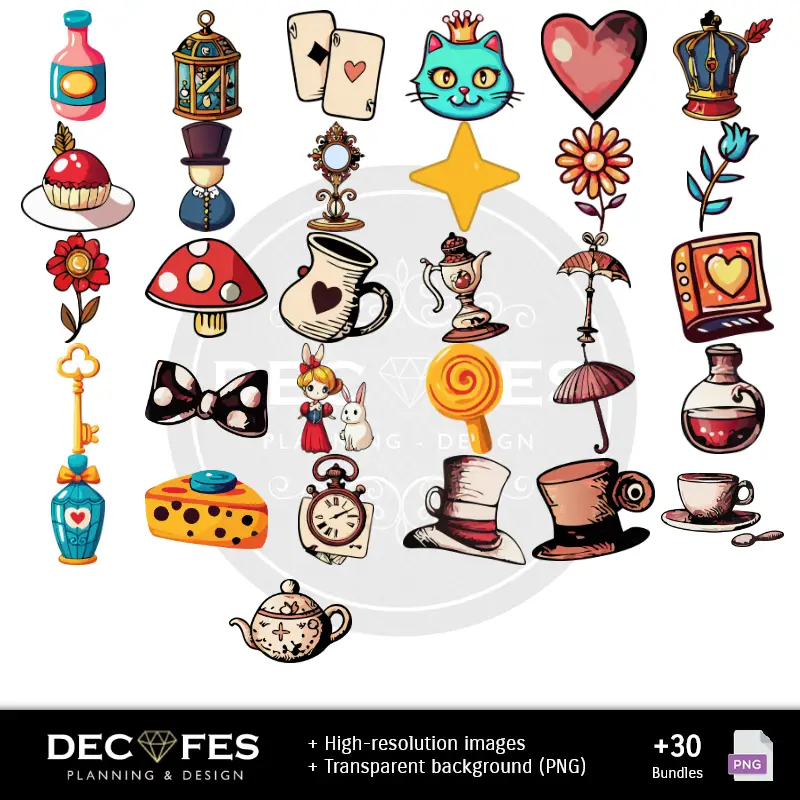 Accesorios | Scrapbook Alicia in Wonderland - Disegni stampabili per manualitÃ