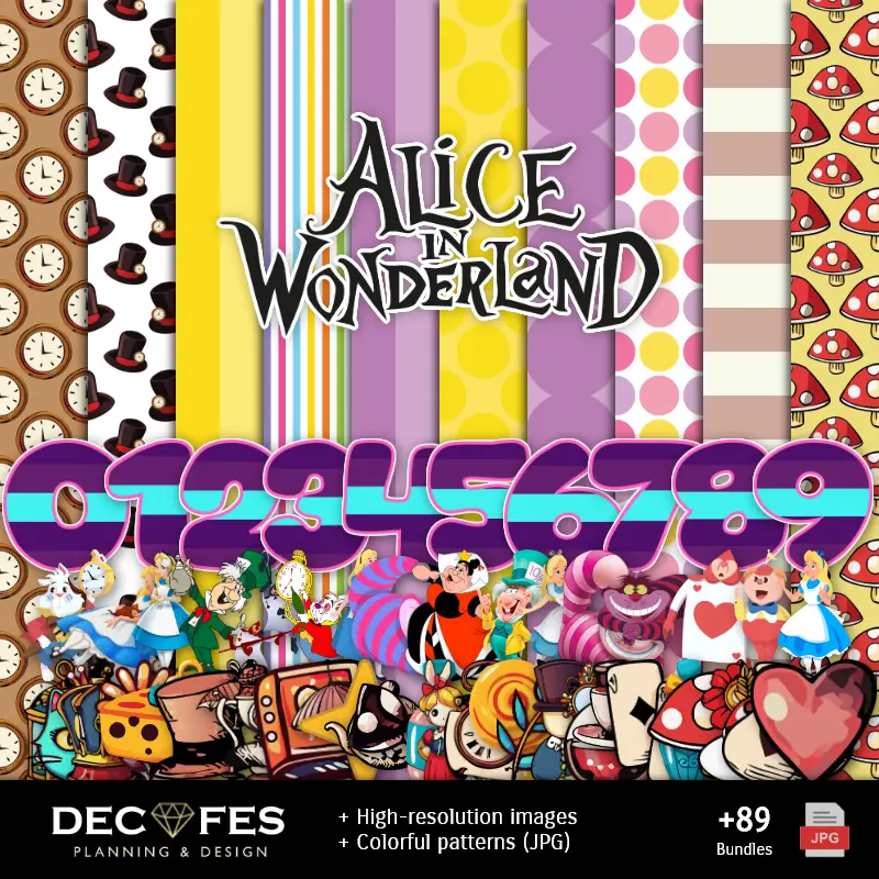 Fondos | Scrapbook Alicia in Wonderland - Disegni stampabili per manualitÃ