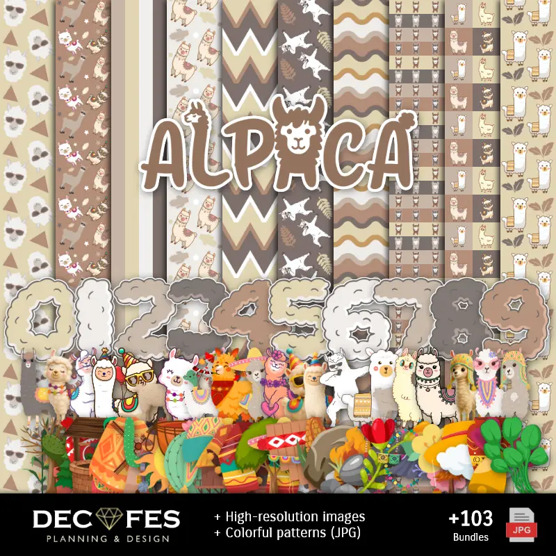 Accesorios | Scrapbook Alpaca - Des designs imprimables pour les manuels