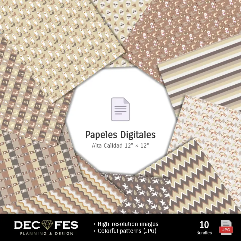 Collages | Scrapbook Alpacas - Diseños Imprimibles para Manualidades