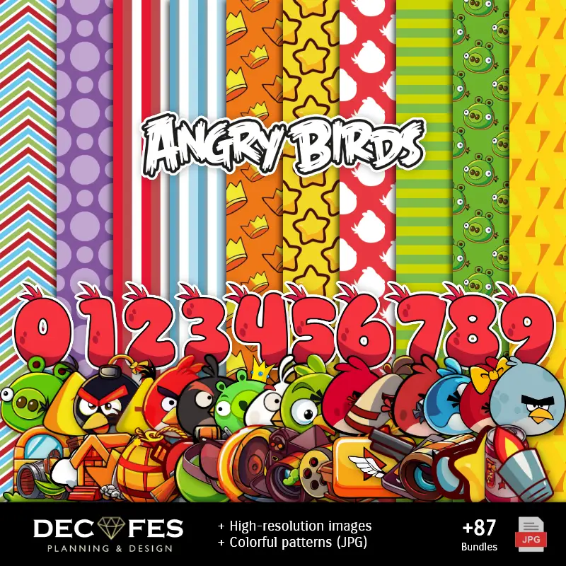 Scrapbook Angry Birds - Designs Imprimíveis para Manualidades