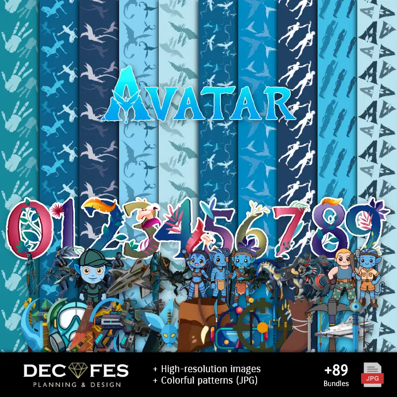 Números Temáticos | Scrapbook Avatar - Disegni stampabili per manualitÃ