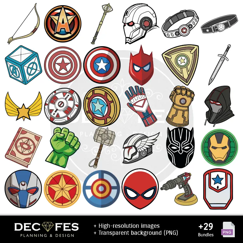 Números Temáticos | Scrapbook Avengers - Druckbare Designs für Handbücher