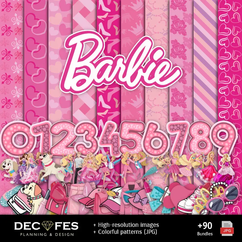 Scrapbook Barbie - Designs Imprimíveis para Manualidades