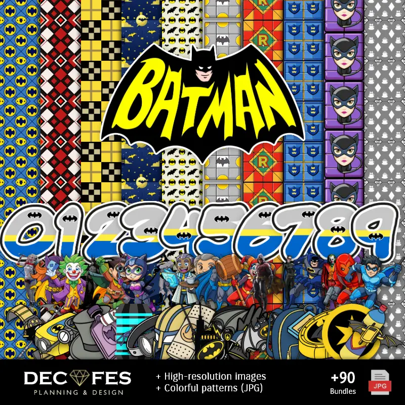 Números Temáticos | Scrapbook Batman - Dessins imprimables pour les manuels