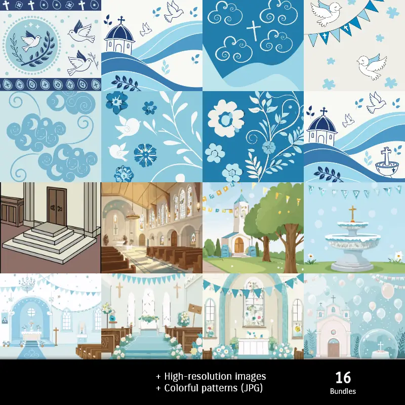 Scrapbook Bautizo Niño - Diseños Imprimibles para Manualidades