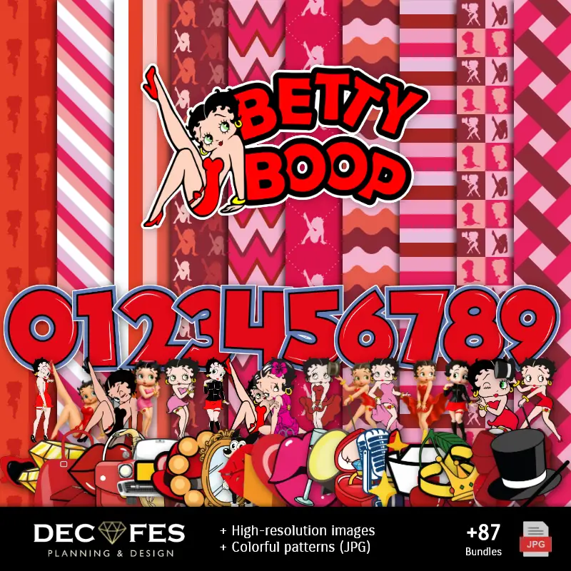 Scrapbook Betty Boop - Diseños Imprimibles para Manualidades