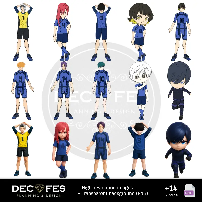 Personajes | Scrapbook Blue Lock - Diseños Imprimibles para Manualidades