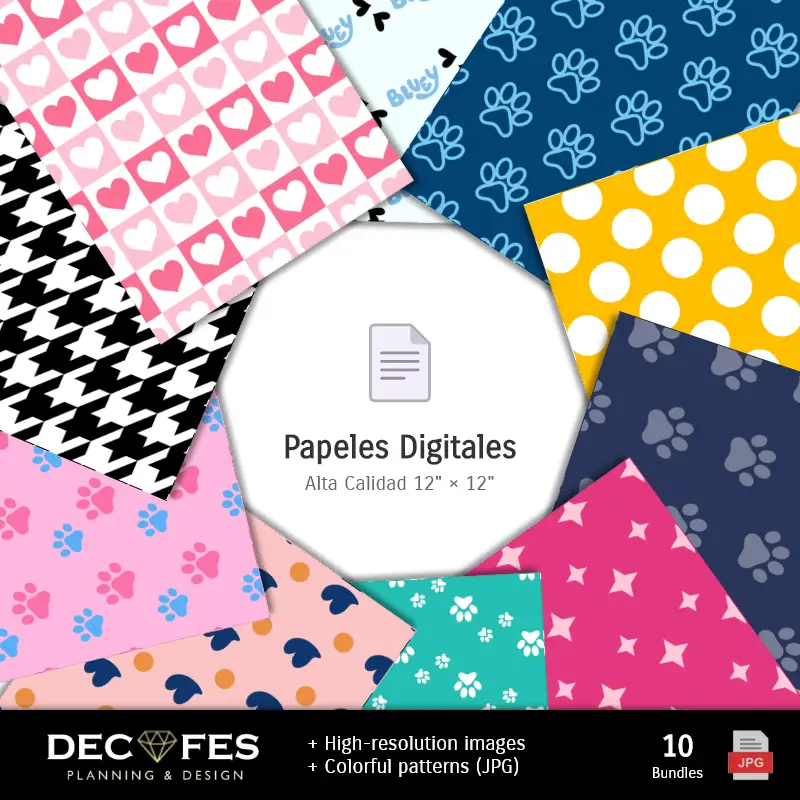 Collages | Scrapbook Bluey - Designs Imprimíveis para Manualidades