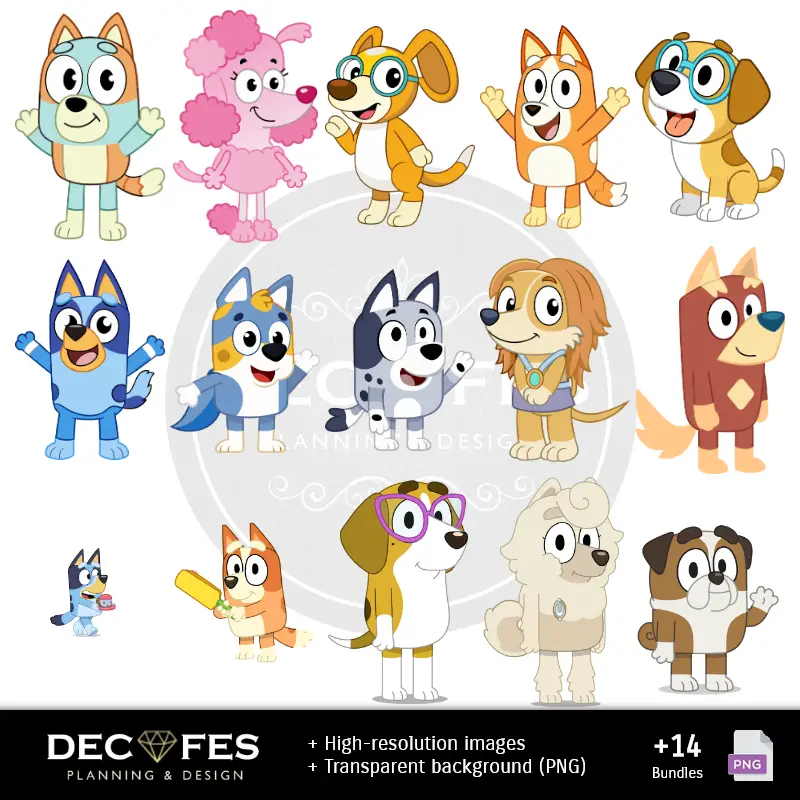 Personajes | Scrapbook Bluey - Diseños Imprimibles para Manualidades