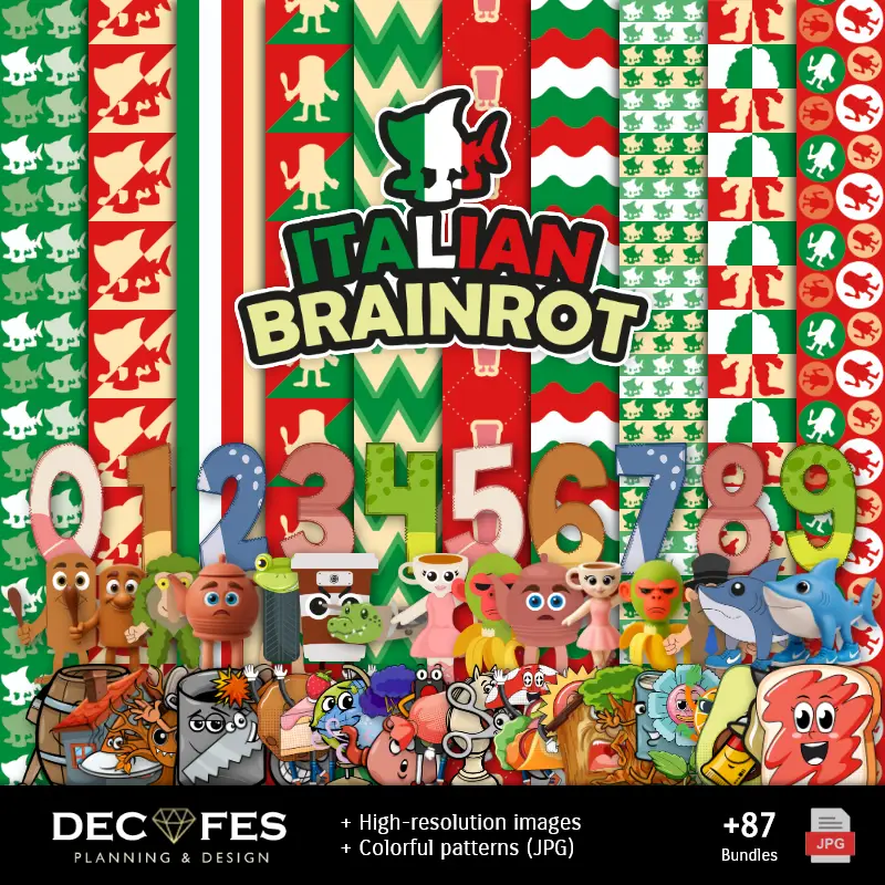 Scrapbook Brain Rot - تصميمات مطبوعة للدليل