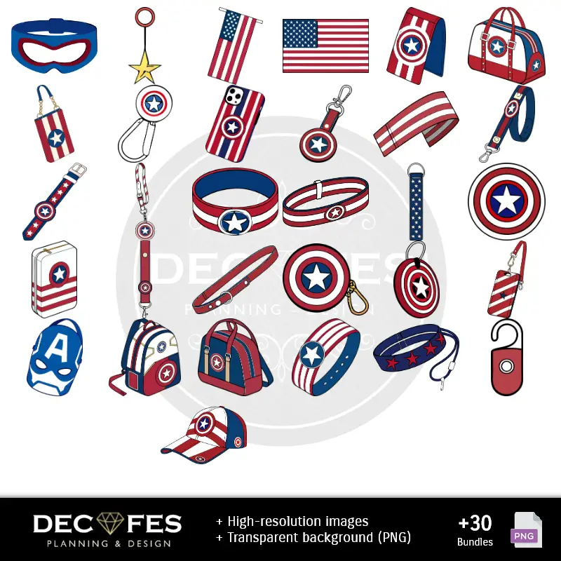 Accesorios | Scrapbook Captain America - Printable Designs for Manualities
