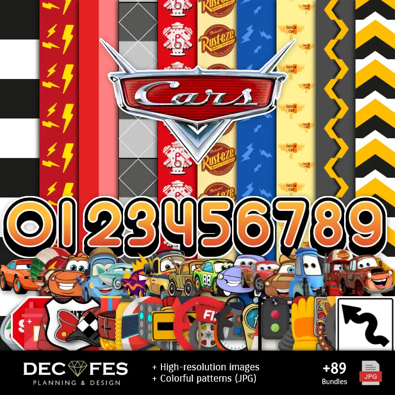 Collages | Scrapbook Cars McQueen - Designs Imprimíveis para Manualidades