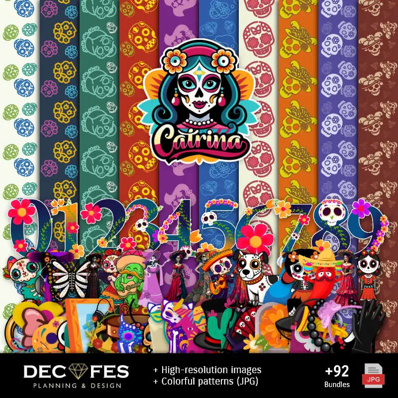 Scrapbook Catrinas Day of the Dead - Disegni stampabili per manualitÃ
