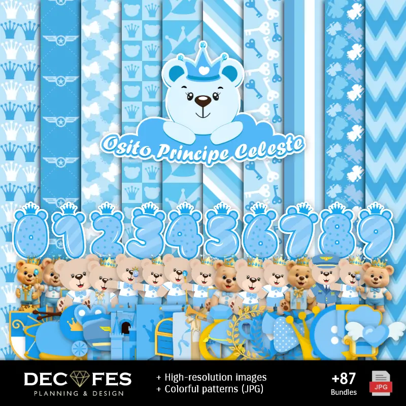 Scrapbook Célestial Prince Bear - Dessins imprimables pour les manuels