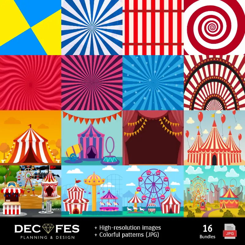 Fondos | Scrapbook Circo Payasos - Designs Imprimíveis para Manualidades