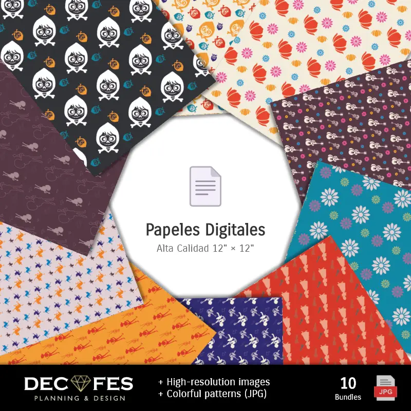 Fondos | Scrapbook Coco - Diseños Imprimibles para Manualidades