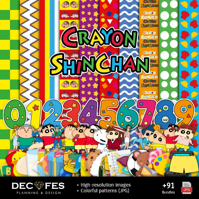 Scrapbook Crayon Shin-chan - Diseños Imprimibles para Manualidades