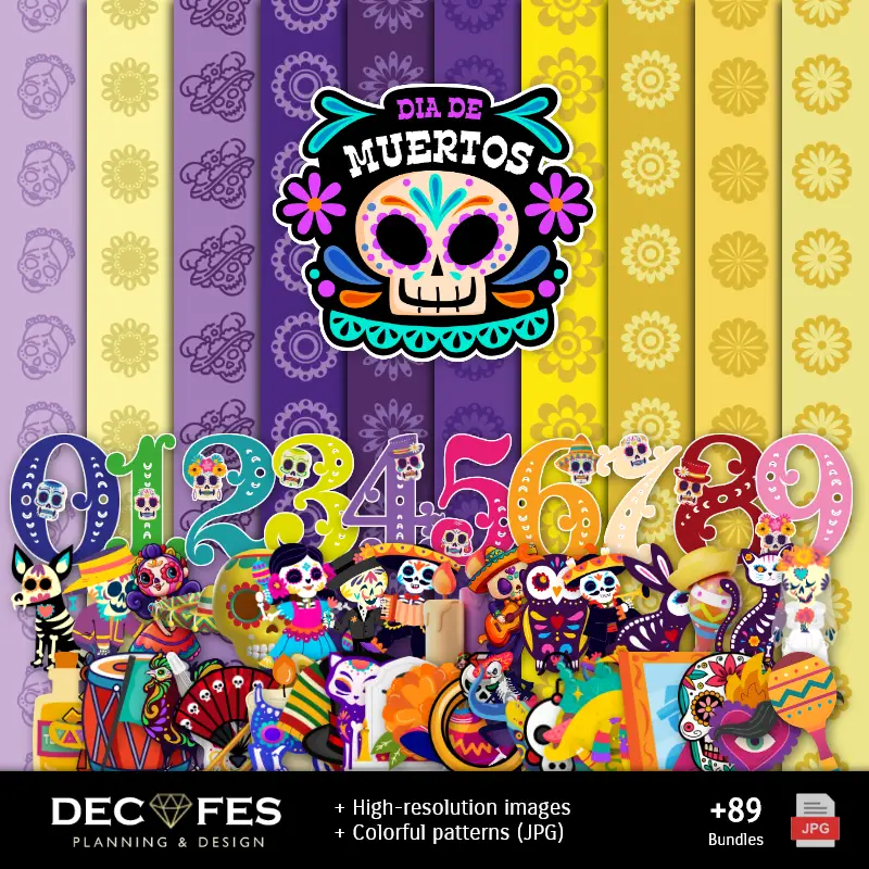 Personajes | Scrapbook Day of the Dead - Dessins imprimables pour les manuels