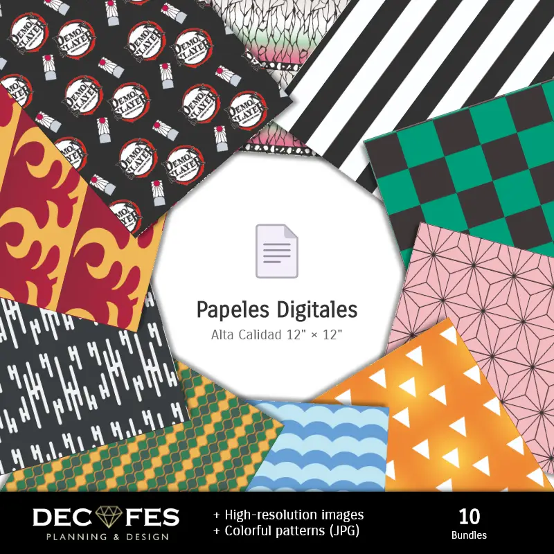 Collages | Scrapbook Demon Slayer - Diseños Imprimibles para Manualidades