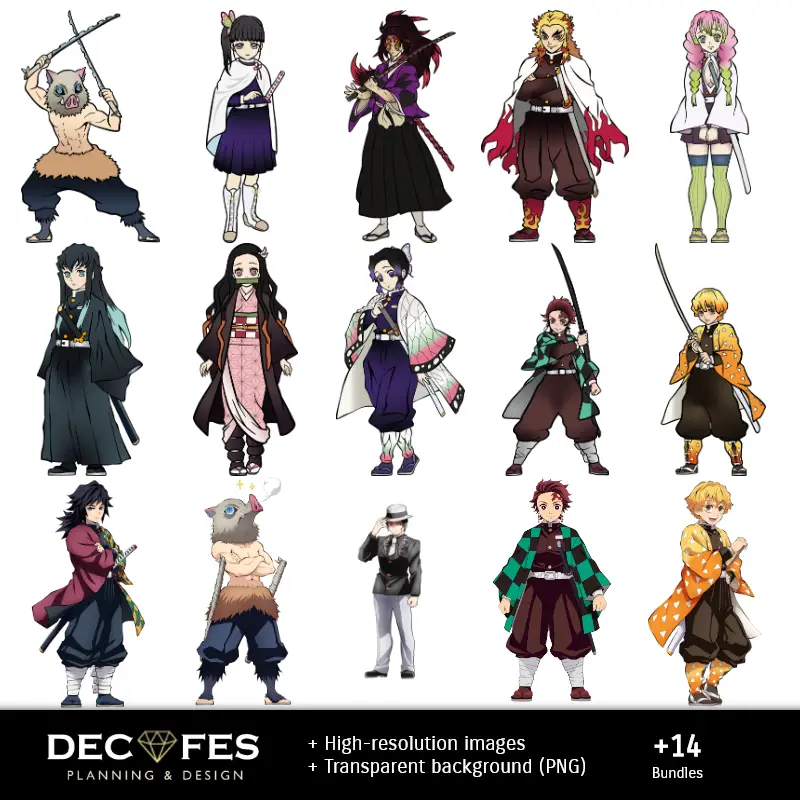 Personajes | Scrapbook Demon Slayer - Diseños Imprimibles para Manualidades