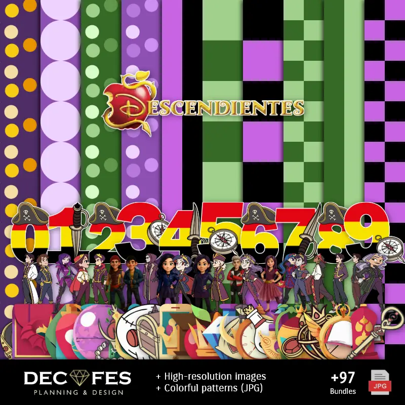 Scrapbook Descendients - Conceptions imprimables pour les manuels