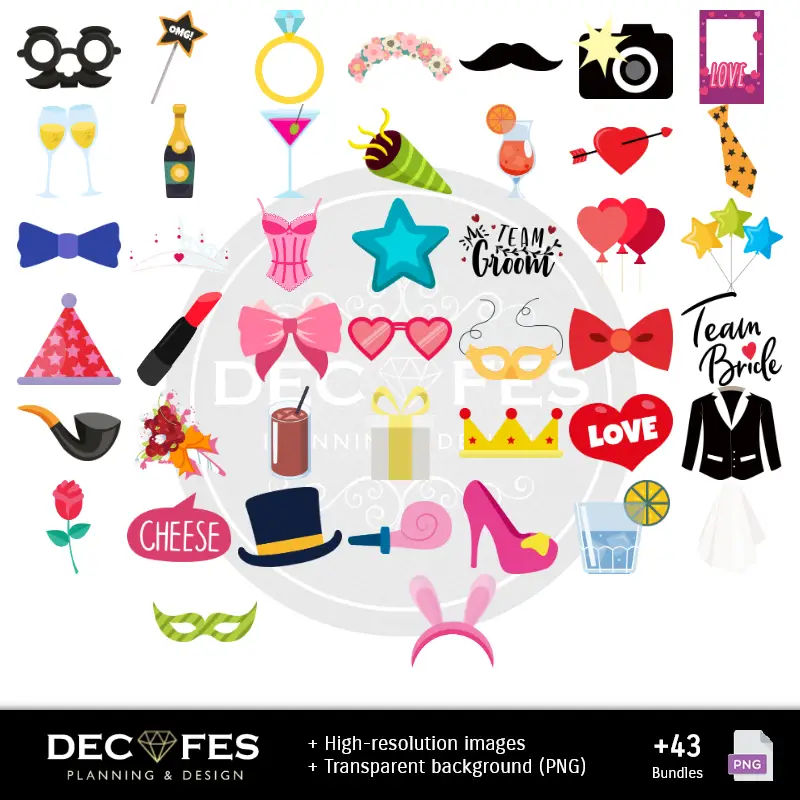 Accesorios | Scrapbook Despedida de Solteras y Solteros - Diseños Imprimibles para Manualidades