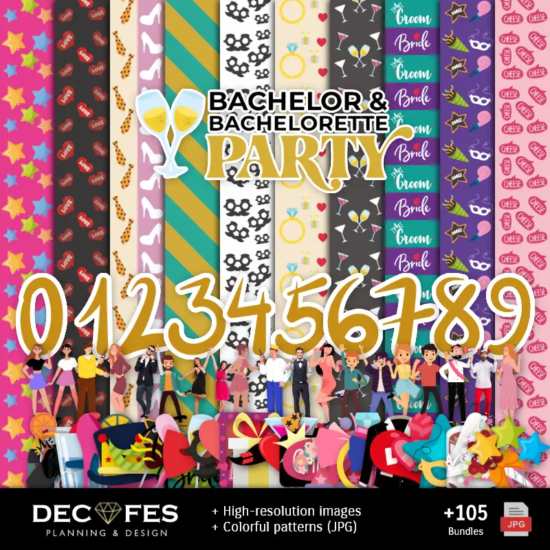 Scrapbook Despedida de Solteras y Solteros - Diseños Imprimibles para Manualidades