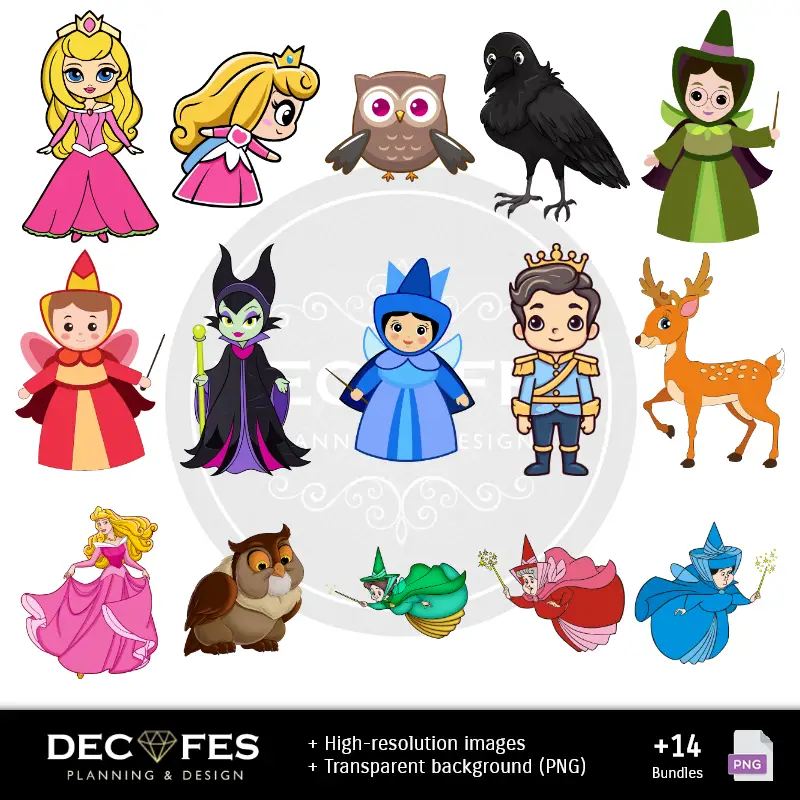 Personajes | Scrapbook La Bella Durmiente - Designs Imprimíveis para Manualidades