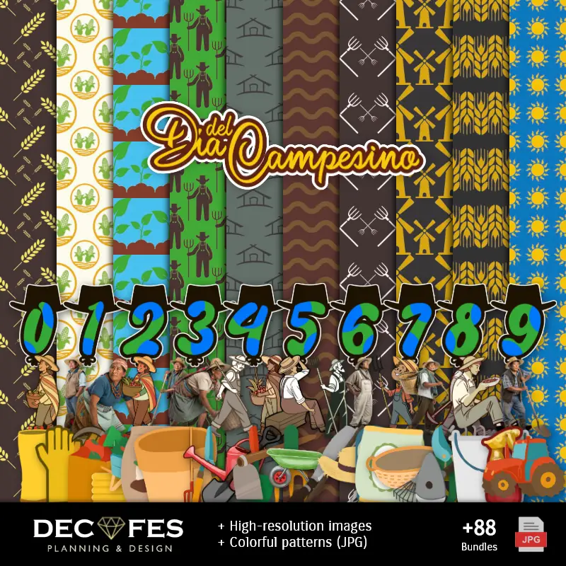 Personajes | Scrapbook Día del Campesino - Diseños Imprimibles para Manualidades