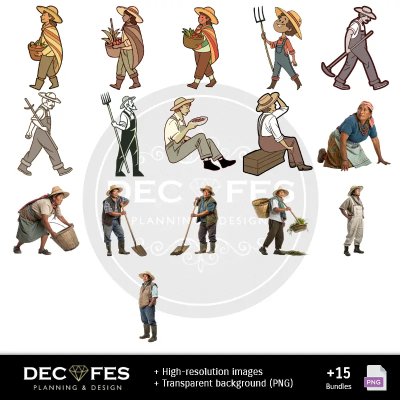 Personajes | Scrapbook Día del Campesino - Diseños Imprimibles para Manualidades