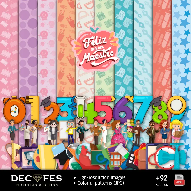 Scrapbook Día del Profesor - Diseños Imprimibles para Manualidades