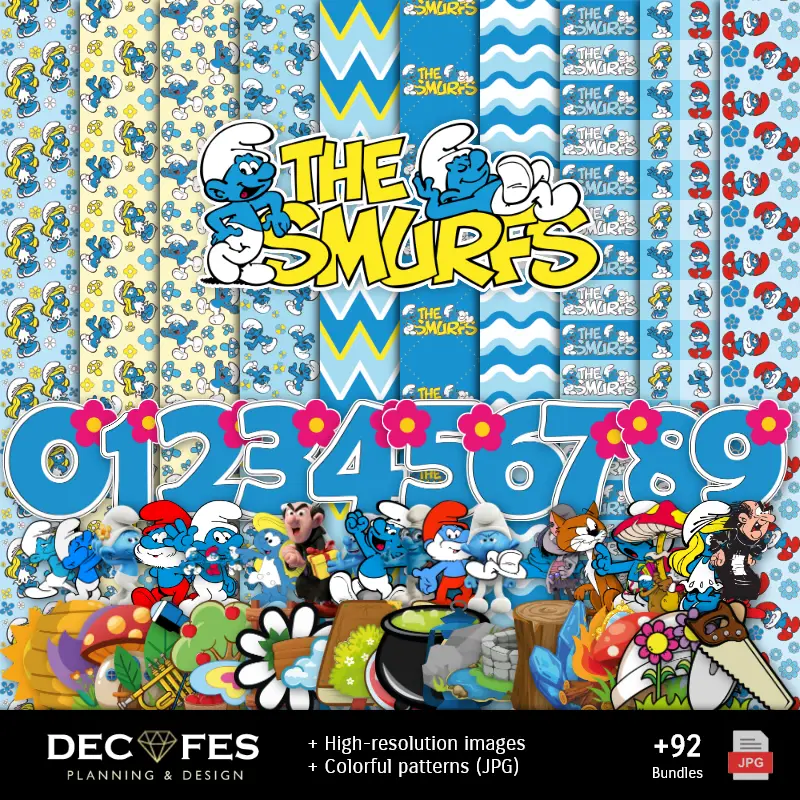 Scrapbook I Puffi - Disegni Stampabili per Manualità