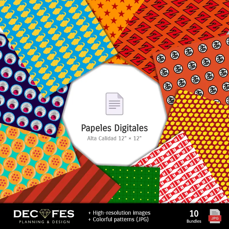 Números Temáticos | 石板龙 Ball Z - 可打印的手工设计