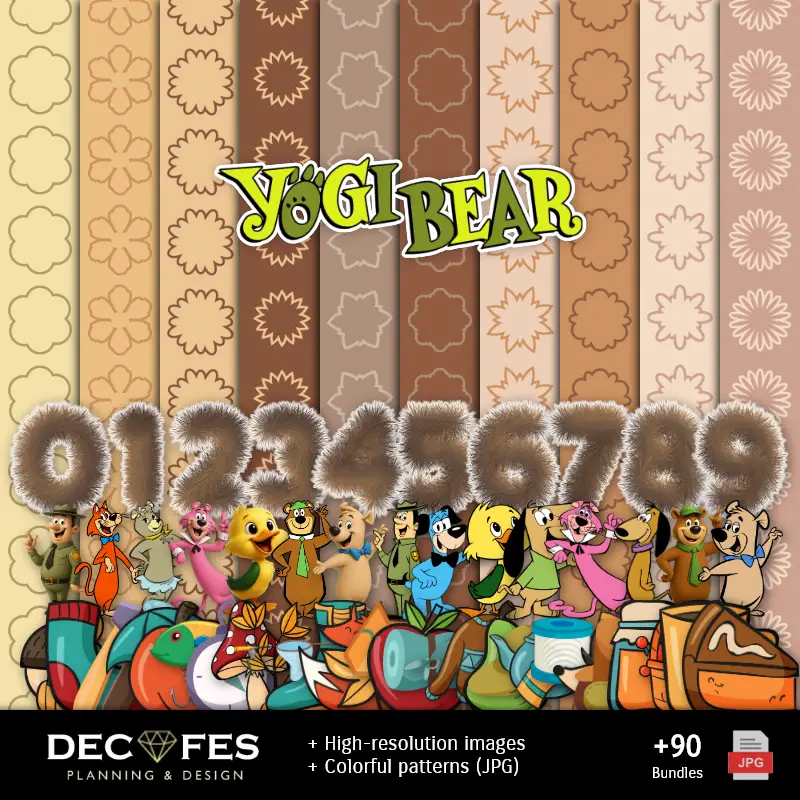 Scrapbook El Oso Yogi - Diseños Imprimibles para Manualidades