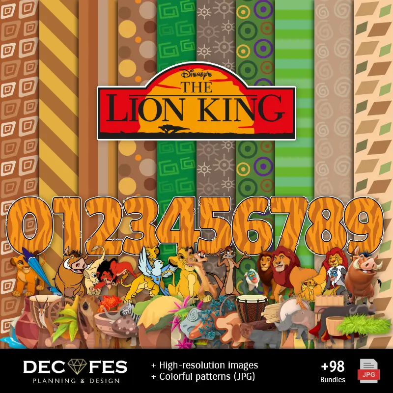 Scrapbook El Rey León - Diseños Imprimibles para Manualidades