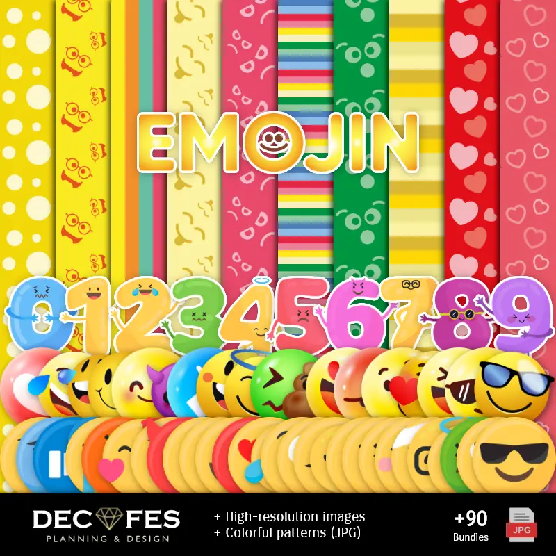 Scrapbook Emojis Emoticones - Designs Imprimíveis para Manualidades