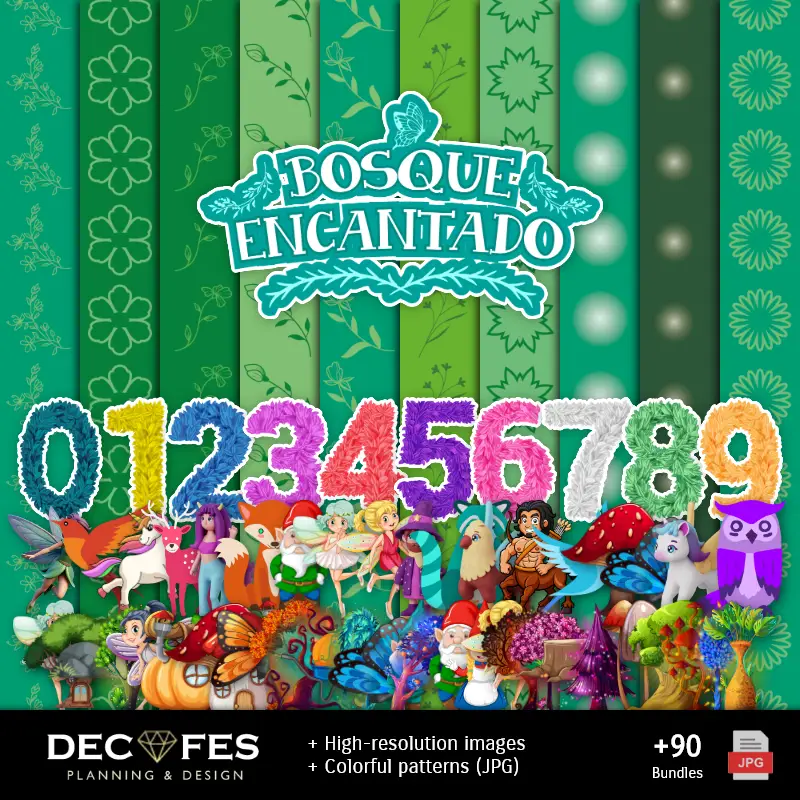 Accesorios | Scrapbook Enchanted Forest - Druckbare Designs für Handbücher