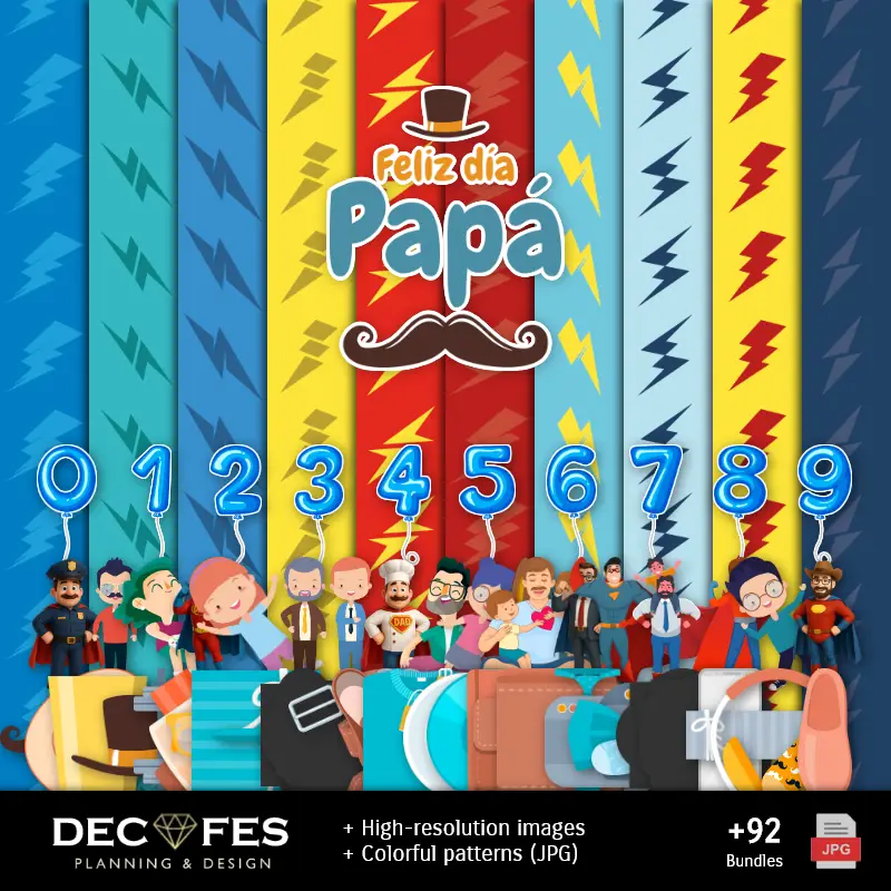 Accesorios | Scrapbookの父の日 - マニュアルのための印刷可能なデザイン