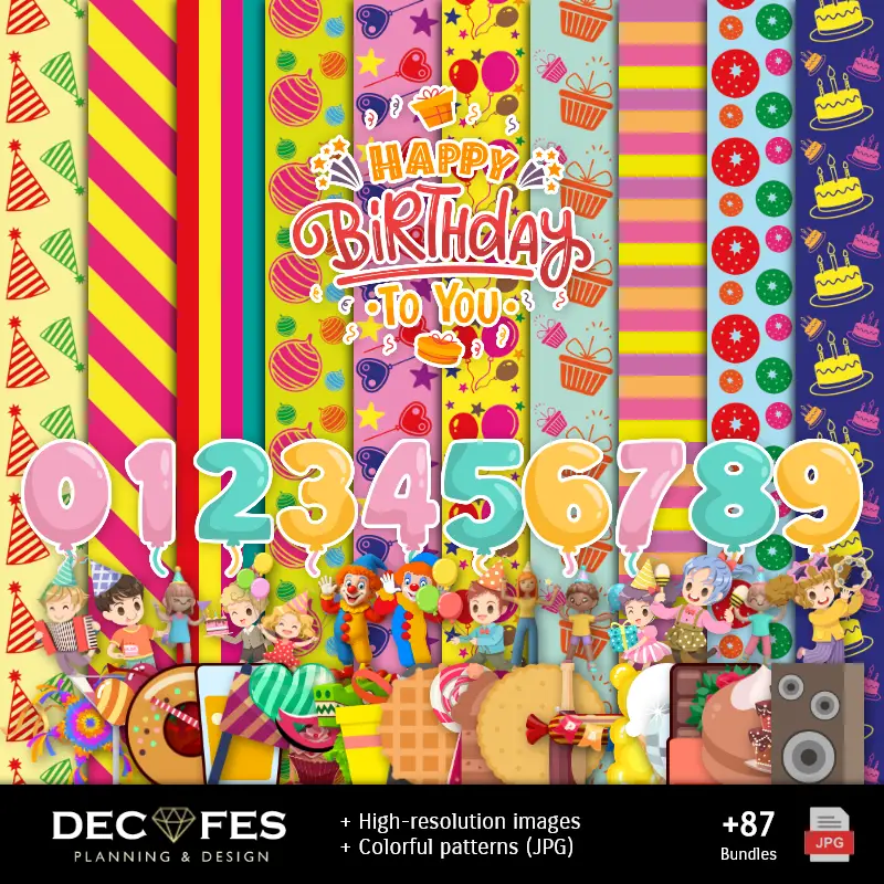 Fondos | Scrapbook Feliz Cumpleaños - Diseños Imprimibles para Manualidades