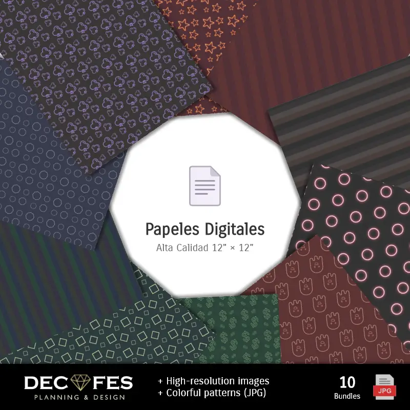 Personajes | Scrapbook Fiesta Neón - Diseños Imprimibles para Manualidades