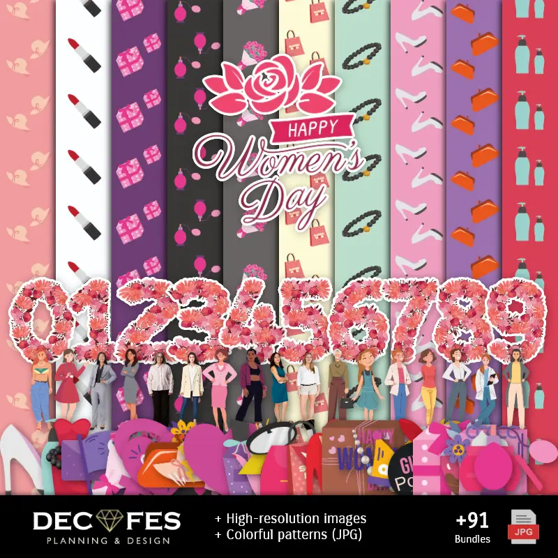 ألبوم قصاصات ليوم المرأة - تصاميم قابلة للطباعة للأعمال اليدوية