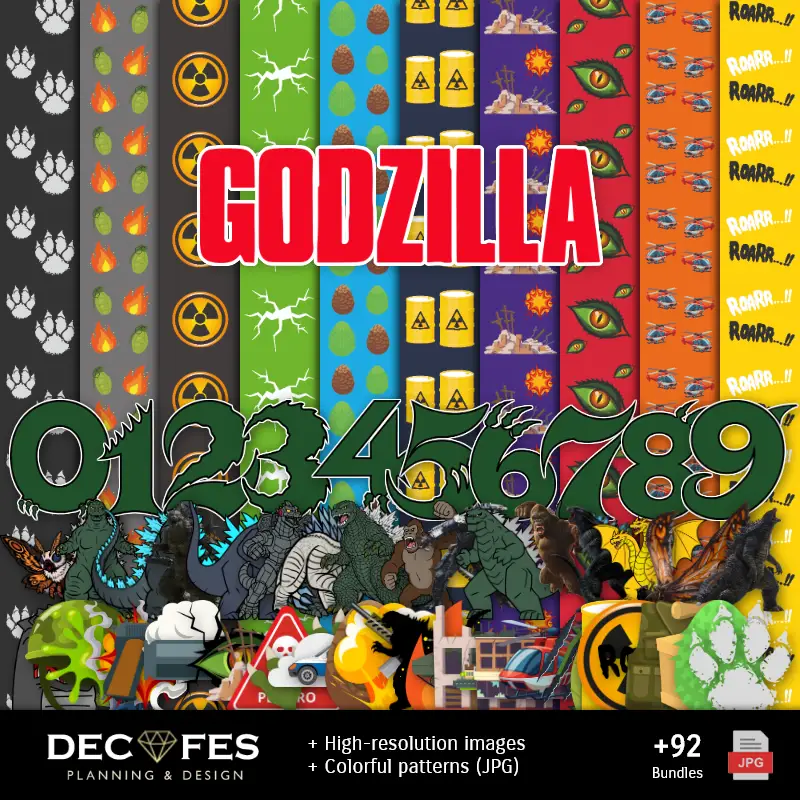 Scrapbook Godzilla - Diseños Imprimibles para Manualidades
