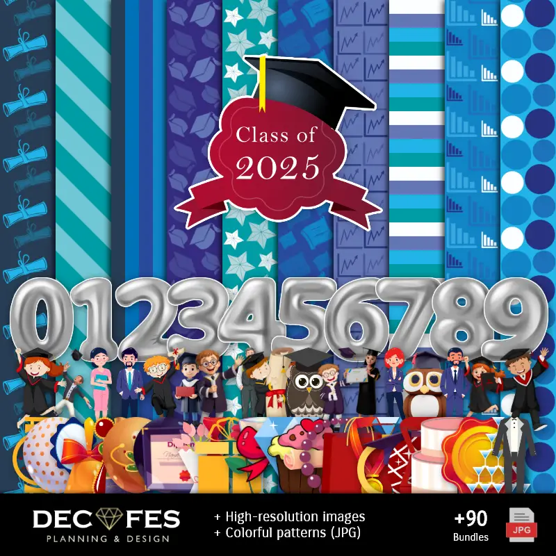 Números Temáticos | Scrapbook Graduate Promotion - Imprimable Designs for Manualities