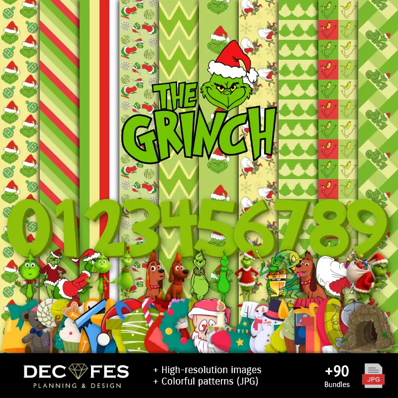 Scrapbook Grinch - Conceptions imprimables pour les manuels