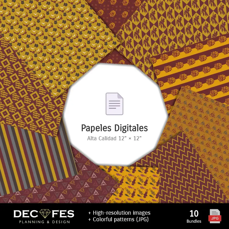 Números Temáticos | Scrapbook 哈利·波特 - 手工可打印设计