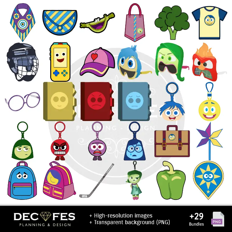 Números Temáticos | Scrapbook Inside Out Intensamente - Diseños Imprimibles para Manualidades