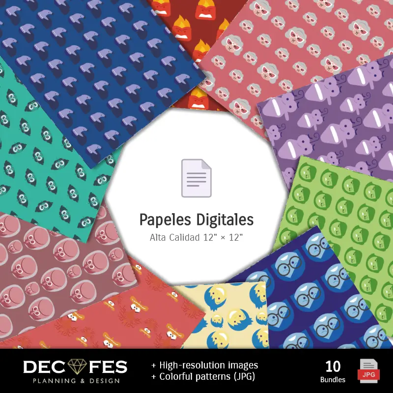 Accesorios | Scrapbook Inside Out Intensamente - Diseños Imprimibles para Manualidades