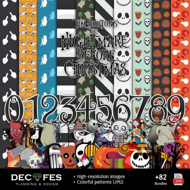 Scrapbook Jack Skellington - Designs Imprimíveis para Manualidades